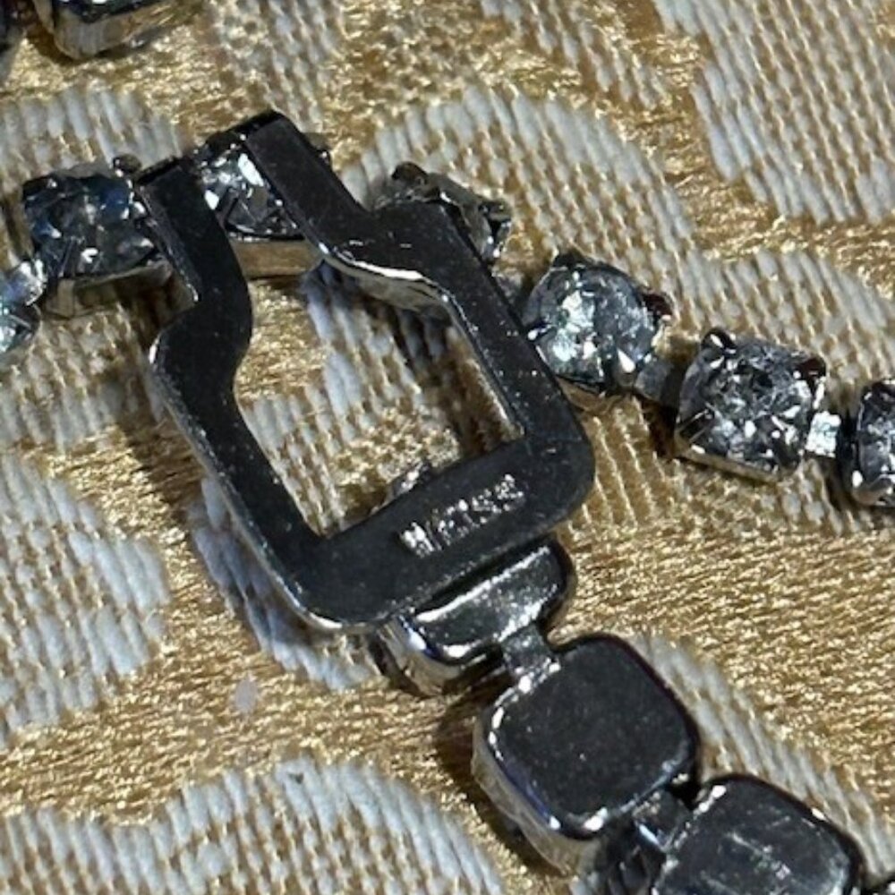 ALBERT WEISS Clear Rhinestone Statement NECKLACE - Picture 8 of 9